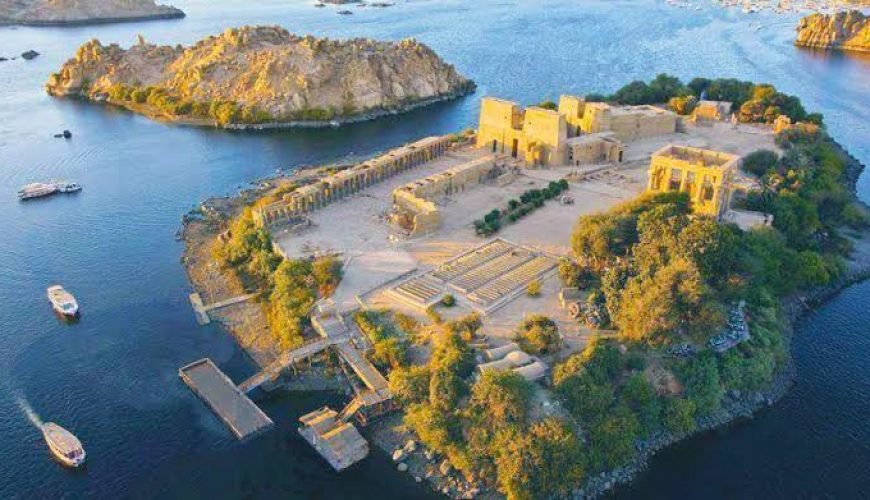 Amazing Philae Island and Philae Temple in Aswan.