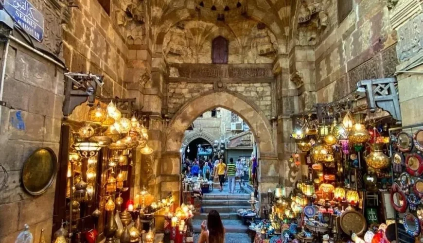 Khan El Khalili, a famousbazar in the historic centre of Cairo