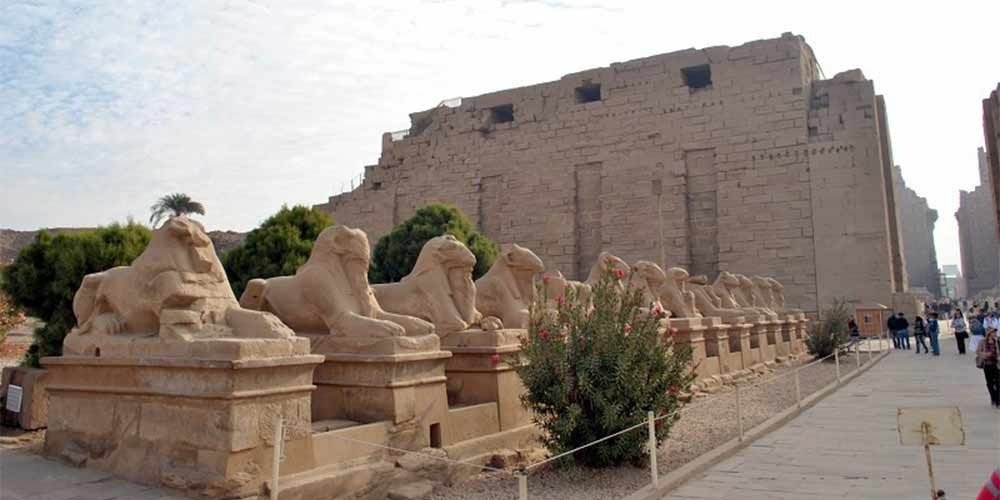 The Sphinxes statue at Luxor Temple in a majestic scene