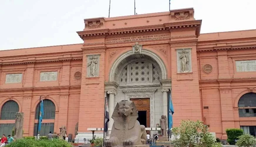 The Egyptian Museum in Tahrir from outside showing the historic building