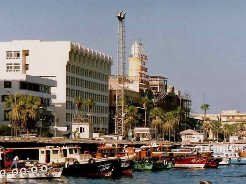 Port Said harbor filled with ships.