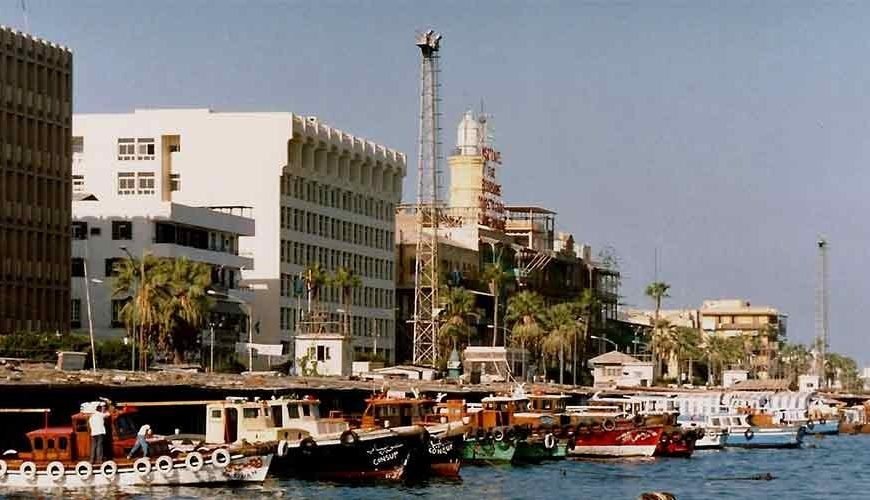 Port Said harbor filled with ships.
