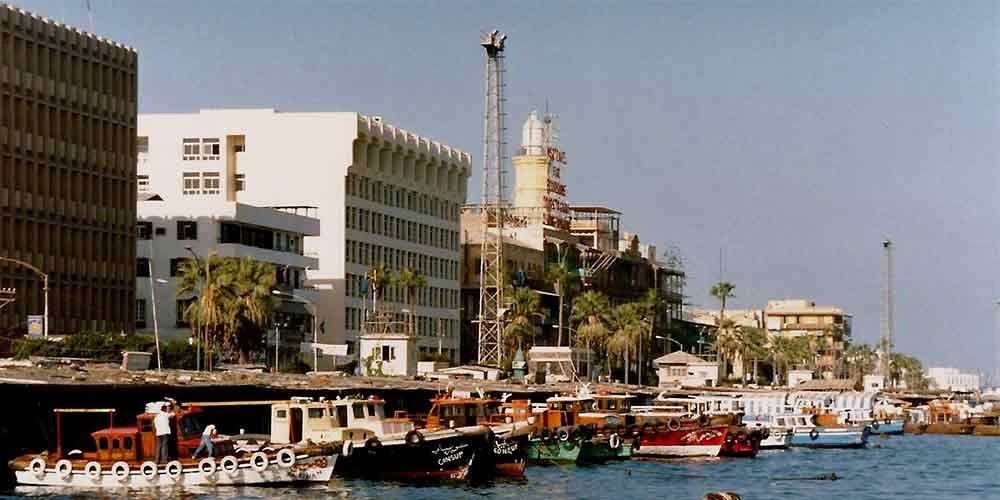Port Said harbor filled with ships.