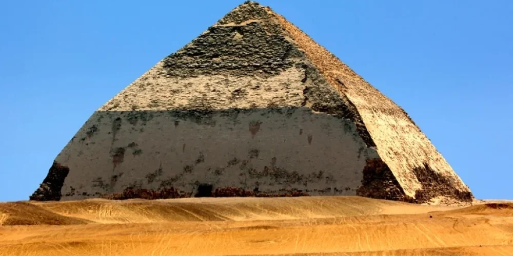 The Bent Pyramid at Dahshur, a unique ancient Egyptian pyramid