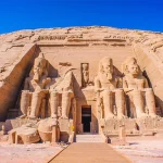 Day tour to Abu Simbel Temple3 Impressive view of Abu Simbel Temple showing its colossal statues and detailed facade