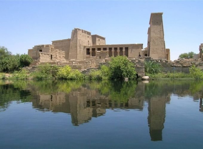 An amazing and wonderful view of Philae Temple overlooking the Nile River in Aswan