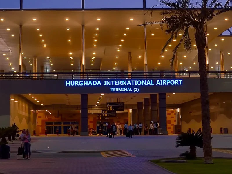 Exterior view of Hurghada International Airport.