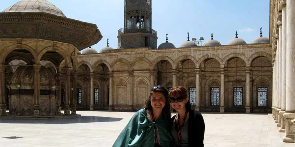 Visitors exploring the historic Mohamed Ali Mosque, one of Cairo’s most iconic landmarks