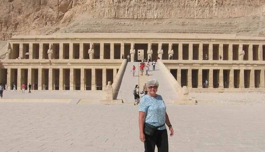 The magnificent Temple of Hatshepsut a stunning architectural wonder carved into the mountain.