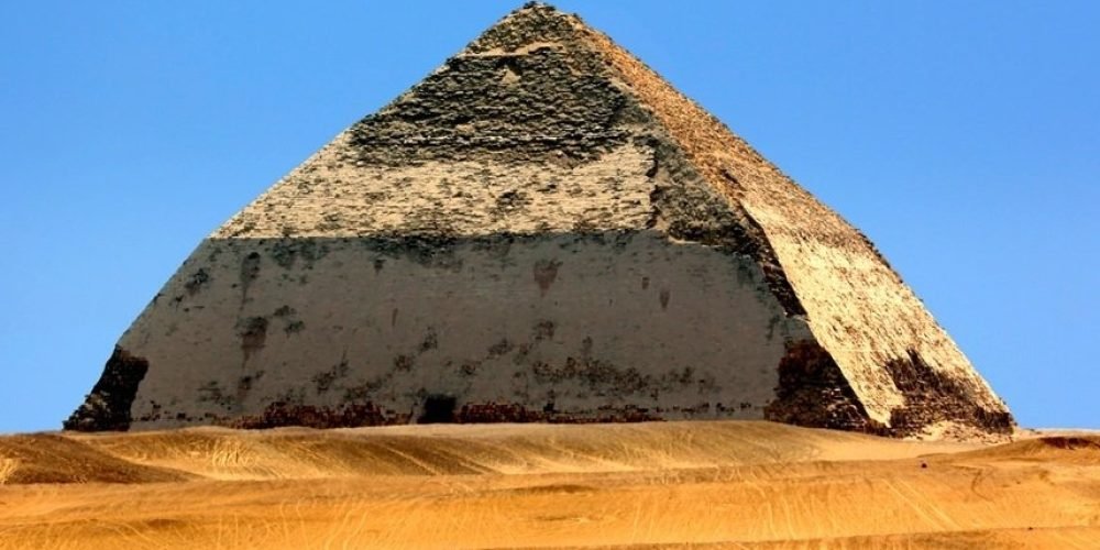The Bent Pyramid at Dahshur, a unique ancient Egyptian pyramid